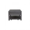 Zoko 48 Inch Coffee Table, Caster Wheels, Drawers, Ash Gray Rubberwood