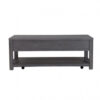 Zoko 48 Inch Coffee Table, Caster Wheels, Drawers, Ash Gray Rubberwood
