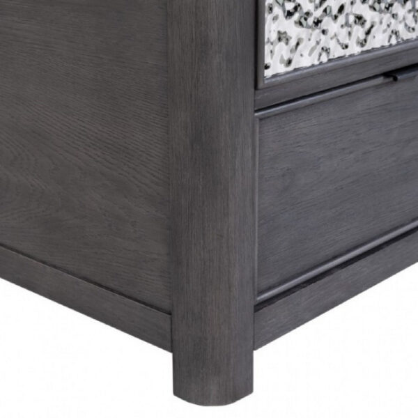 150220266992400e4a9eb.jpeg Zoko Chairside End Table, Drawer and USB Ports, Ash Gray Wood, 26 Inch