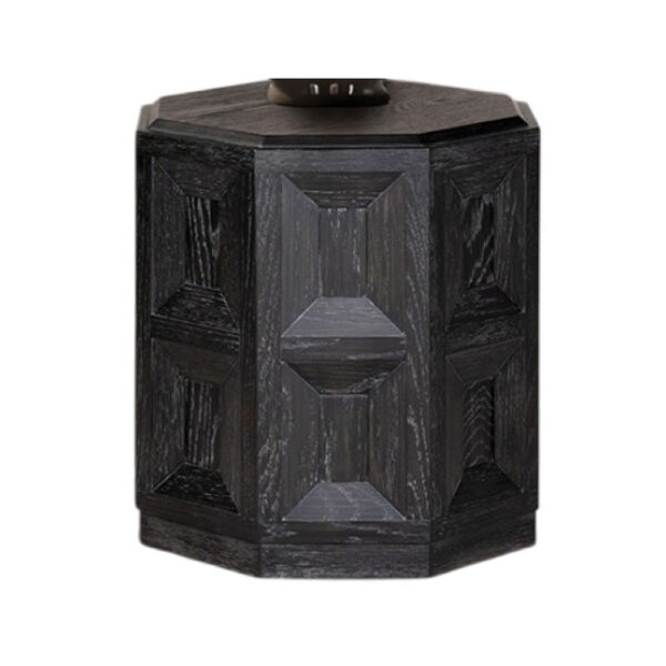 1502202669924016215fa.jpeg Kizie Accent Side End Table, Black Rubberwood, Rectangular 20 Inch