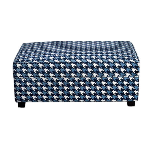 150220266992403d4079c.jpeg Colin Ottoman, Gray Blue White Houndstooth Polyester, 40in Rectangular