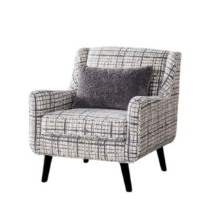 15022026699240465ecfc.jpeg Riana Accent Chair, 1 Accent Pillow, Black and White Plaid, Solid Wood