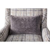 Riana Accent Chair, 1 Accent Pillow, Black and White Plaid, Solid Wood
