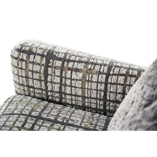 Riana Accent Chair, 1 Accent Pillow, Black and White Plaid, Solid Wood