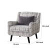 Riana Accent Chair, 1 Accent Pillow, Black and White Plaid, Solid Wood