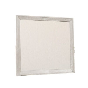 Diaz Dresser Mirror with Beveled Design, Light Gray Wood Frame 38x44