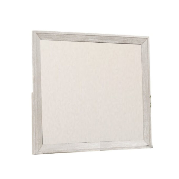 150220266992408d7b9ef.jpeg Diaz Dresser Mirror with Beveled Design, Light Gray Wood Frame 38x44