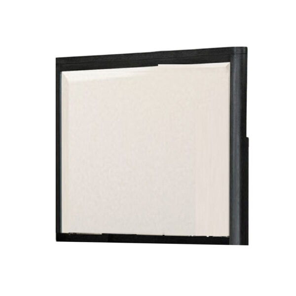 Zoko Dresser Mirror with Beveled Design, Ash Gray Solid Wood 38x42