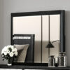 Zoko Dresser Mirror with Beveled Design, Ash Gray Solid Wood 38x42