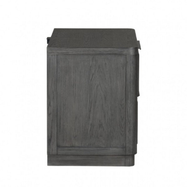15022026699240e10aae8.jpeg Zoko Nightstand, 2 Drawers, USB Ports, Metal Accents, Ash Gray Wood