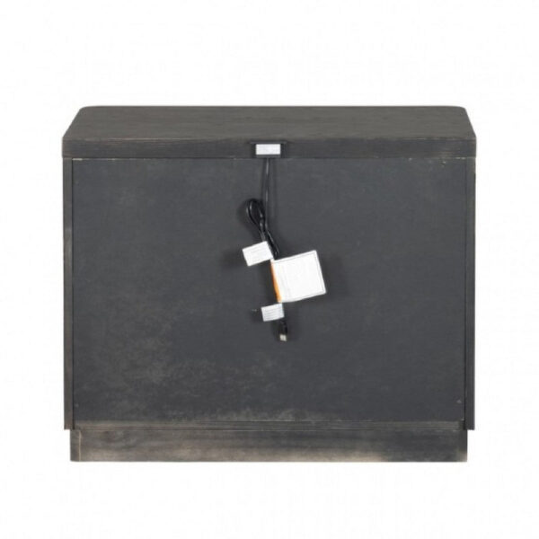 15022026699240e2a33fb.jpeg Zoko Nightstand, 2 Drawers, USB Ports, Metal Accents, Ash Gray Wood