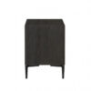 Kaira Nightstand, 2 USB Ports, Textured Metal Accents, Espresso Brown