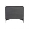 Kaira Nightstand, 2 USB Ports, Textured Metal Accents, Espresso Brown
