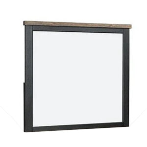 1502202669924137687a0.jpeg Ginie Mirror with Farmhouse Accents, Black and Oak Brown Wood 38x42