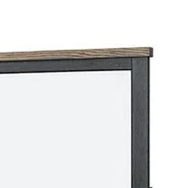 150220266992413ab8064.jpeg Ginie Mirror with Farmhouse Accents, Black and Oak Brown Wood 38x42