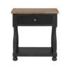 150220266992414319289.jpeg Ginie Nightstand, USB Ports and Drawer, Shelf, Black Rustic Oak Wood