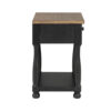 1502202669924145051c8.jpeg Ginie Nightstand, USB Ports and Drawer, Shelf, Black Rustic Oak Wood
