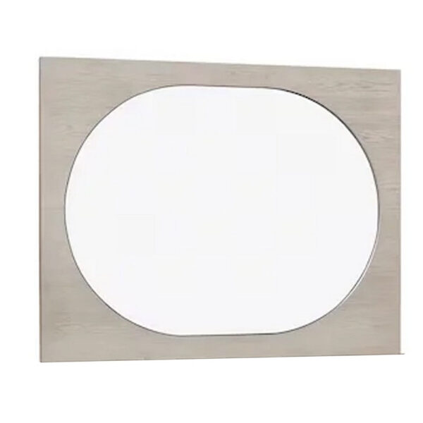 Celly Mirror, Round Beveled Edges, White Oak Solid Rubberwood 36x46
