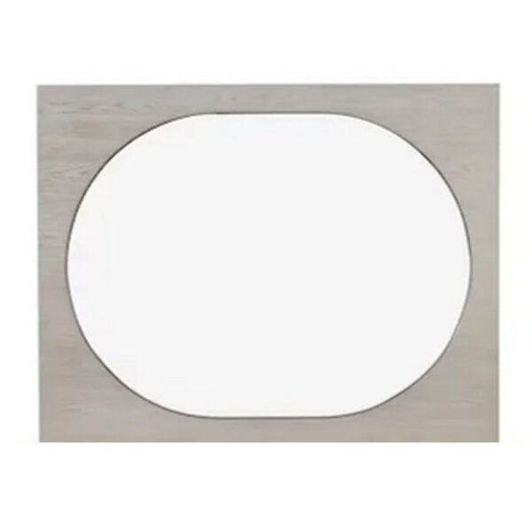 Celly Mirror, Round Beveled Edges, White Oak Solid Rubberwood 36x46