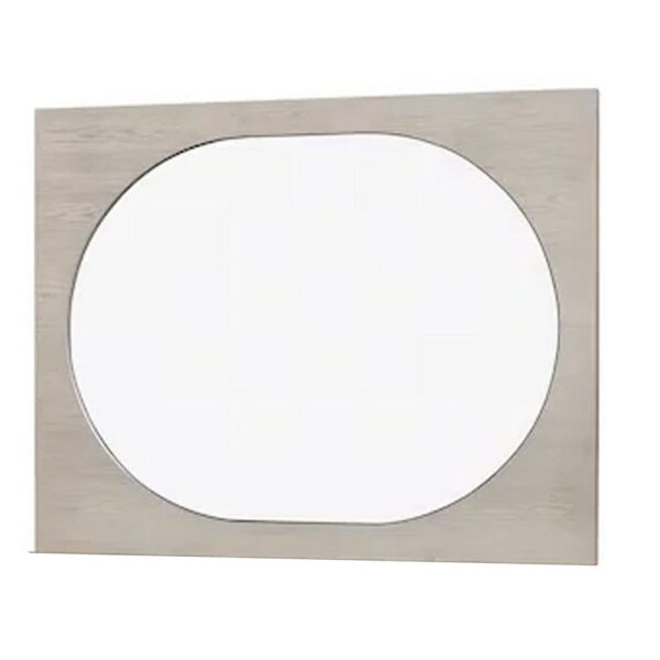 Celly Mirror, Round Beveled Edges, White Oak Solid Rubberwood 36x46