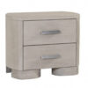 Celly Nightstand with USB Ports and 2 Drawers, Modern White Oak Wood