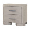 Celly Nightstand with USB Ports and 2 Drawers, Modern White Oak Wood