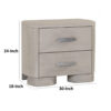 Celly Nightstand with USB Ports and 2 Drawers, Modern White Oak Wood