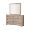 Kizie Dresser Mirror, Modern Classic Oak Beige Solid Wood, 42 Inch
