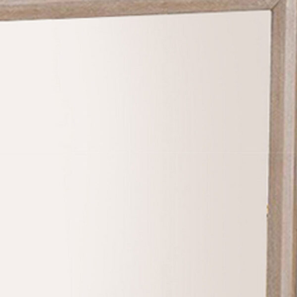 Kizie Dresser Mirror, Modern Classic Oak Beige Solid Wood, 42 Inch