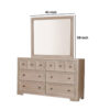 Kizie Dresser Mirror, Modern Classic Oak Beige Solid Wood, 42 Inch