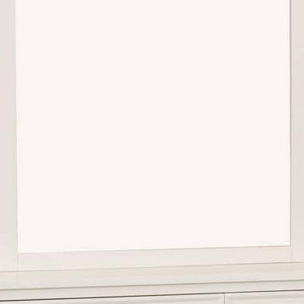 Alta Dresser Mirror, Classic French Design, White Solid Wood, 40 Inch