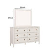 Alta Dresser Mirror, Classic French Design, White Solid Wood, 40 Inch