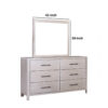 Reham Dresser Mirror, White Wash Brown Solid Wood, Oak Veneer, 38x42
