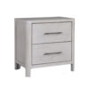 Reham Nightstand, 2 Drawers, USB A-C, White Wash Brown Wood, 27 Inch