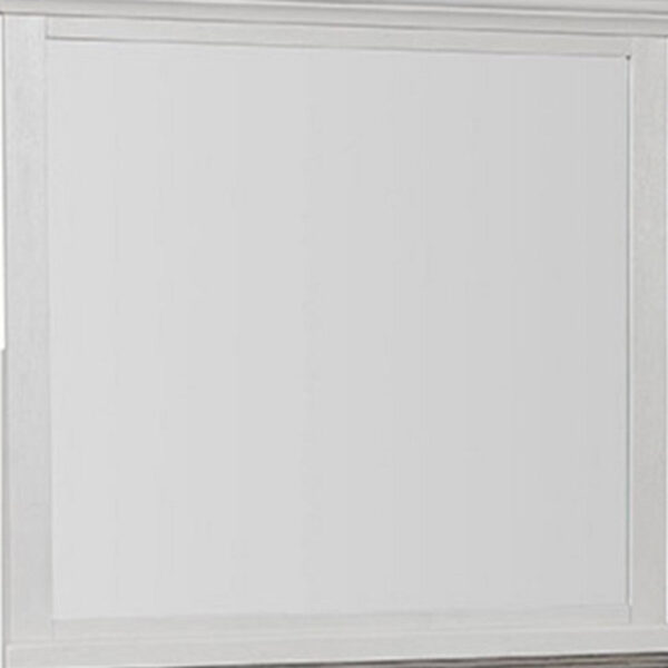 150220266992420ebc5dc.jpeg Hamps Dresser Mirror, White Solid Wood, Subtle Frame Details, 38x42