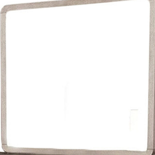 Giva Dresser Mirror, Rounded Edges, Natural Oak Beige Solid Wood 37x40