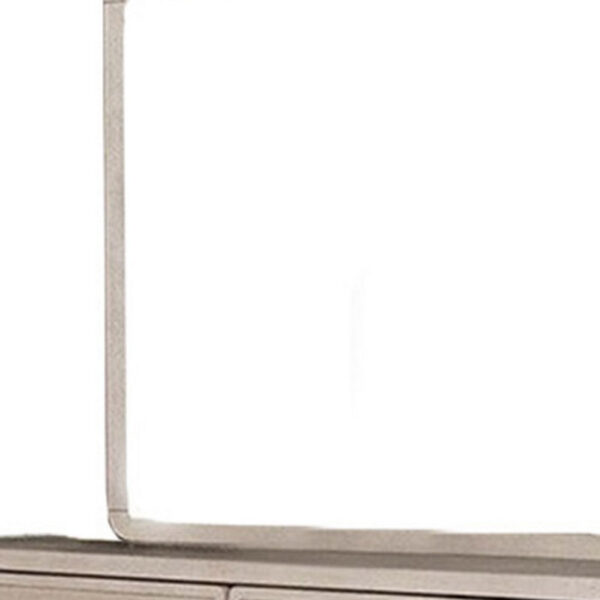 Giva Dresser Mirror, Rounded Edges, Natural Oak Beige Solid Wood 37x40