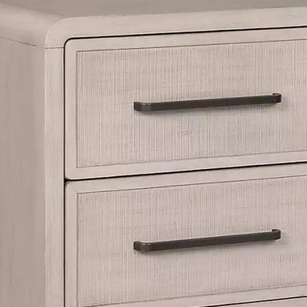 Giva Nightstand, 2 Drawers, USB A-C, Natural Oak Beige Finish, 24 Inch