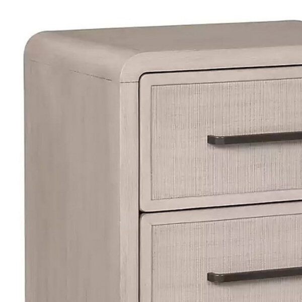Giva Nightstand, 2 Drawers, USB A-C, Natural Oak Beige Finish, 24 Inch