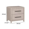 Giva Nightstand, 2 Drawers, USB A-C, Natural Oak Beige Finish, 24 Inch