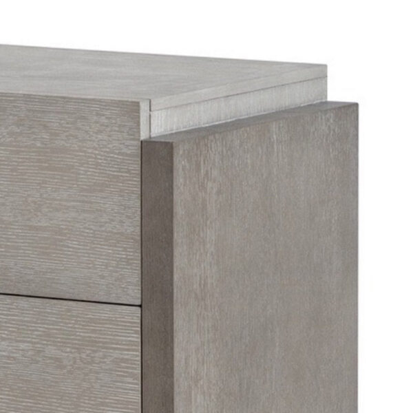 Rizvi Nightstand, 2 Drawers, Dustproof Cases, Gray Solid Wood 26 Inch