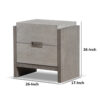 Rizvi Nightstand, 2 Drawers, Dustproof Cases, Gray Solid Wood 26 Inch