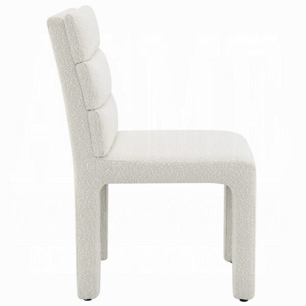 15022026699242ae2daf1.jpeg Side Dining Chair Set of 2, Plush White Boucle Seat, Tufted Backrest