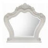 Maver Dresser Mirror, 46x48, Beveled Edges, White Ornate Carved Wood