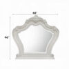 Maver Dresser Mirror, 46x48, Beveled Edges, White Ornate Carved Wood