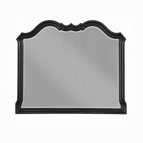 Chery Dresser Mirror, 39x46 Beveled Edges and Classic Black Wood Frame