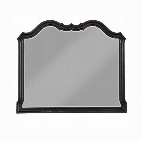 Chery Dresser Mirror, 39x46 Beveled Edges and Classic Black Wood Frame
