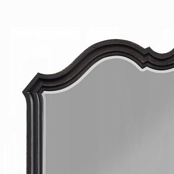 Chery Dresser Mirror, 39x46 Beveled Edges and Classic Black Wood Frame