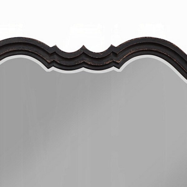 Chery Dresser Mirror, 39x46 Beveled Edges and Classic Black Wood Frame