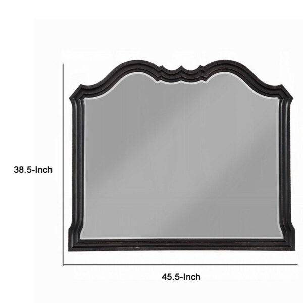 Chery Dresser Mirror, 39x46 Beveled Edges and Classic Black Wood Frame